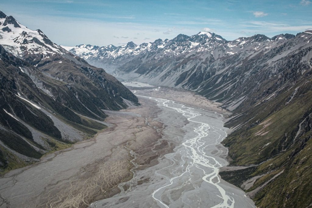 a photo of the braided river in the canterbury region New Zealand