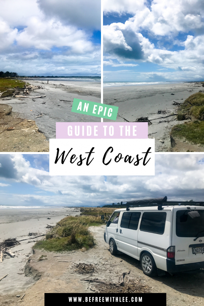 a pinterest image of this article on the west coast south island