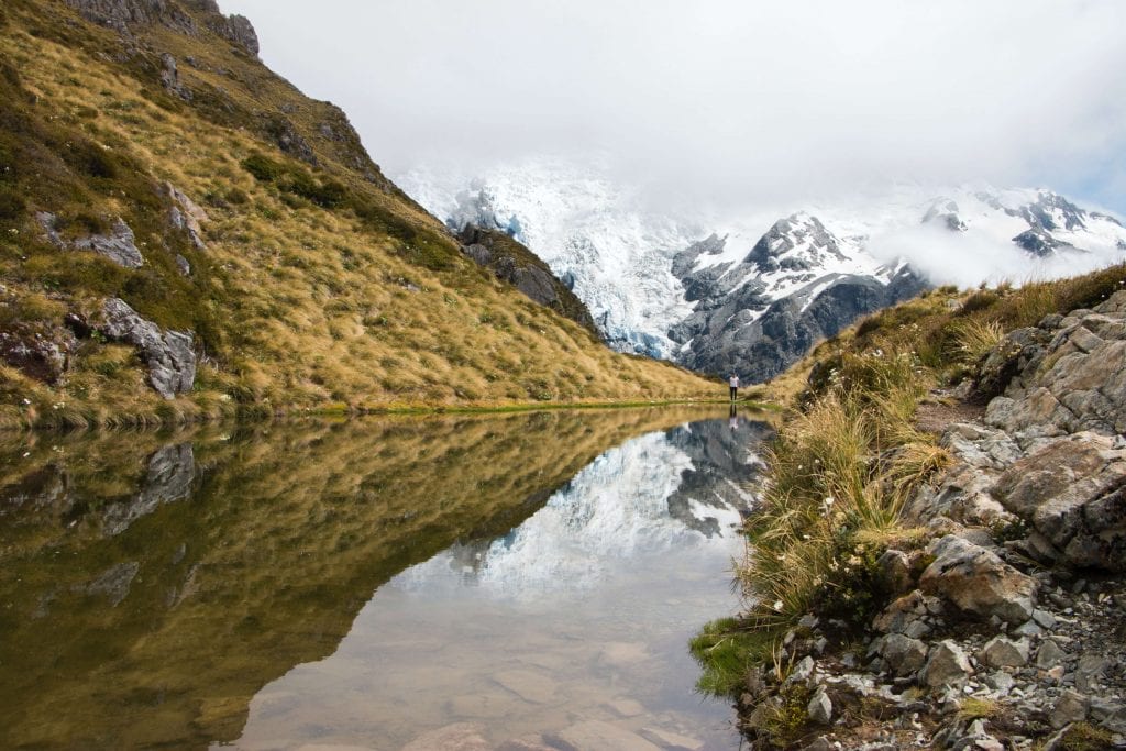 Sealy tarns in mt cook in the canterbury region new zealand 